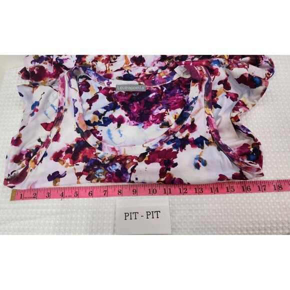 LOVEAPPELLA WOMENS M PINK WATERCOLOR TANK TOP BLOUSE FLORAL ABSTRACT ARTSY PAINT - Picture 11 of 12